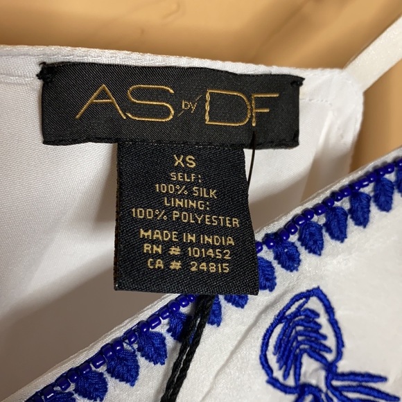 As by DF White Silk Mini Embroidered Dress - Picture 12 of 12